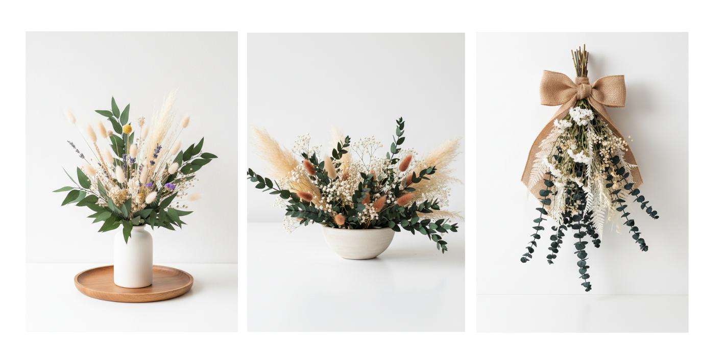 Inspirace na dekorace ze stabilizovaného eukalyptu